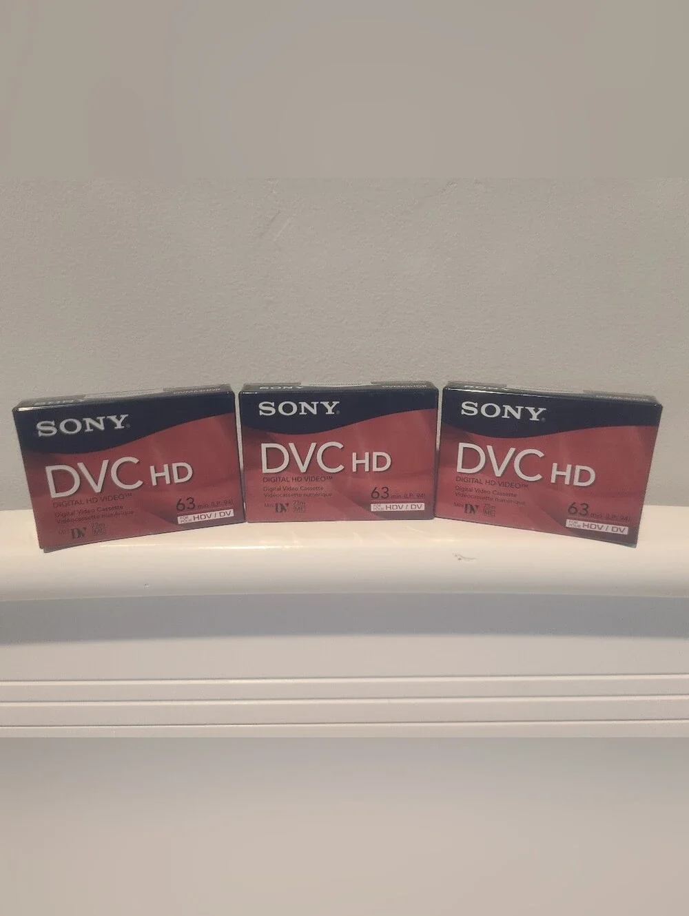 LOT  of 3 SONY Mini DV DVC HD 63 Min. Digital Video Cassette Tapes (New/ Sealed)